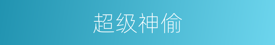 超级神偷的同义词