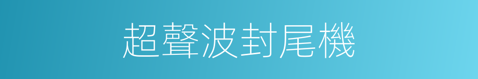 超聲波封尾機的同義詞
