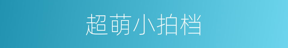超萌小拍档的同义词