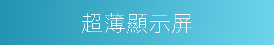 超薄顯示屏的同義詞