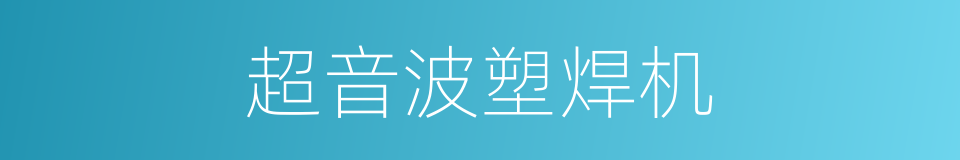 超音波塑焊机的同义词