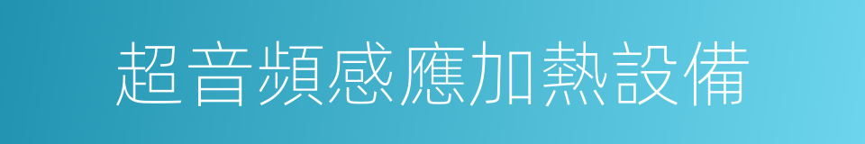 超音頻感應加熱設備的同義詞