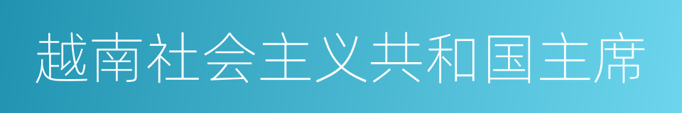 越南社会主义共和国主席的同义词