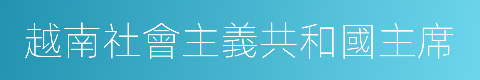 越南社會主義共和國主席的同義詞