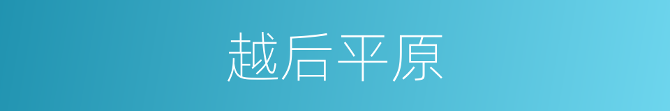越后平原的意思