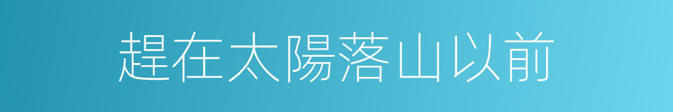 趕在太陽落山以前的同義詞