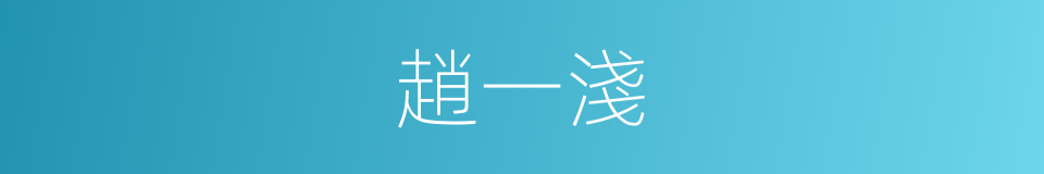 趙一淺的同義詞