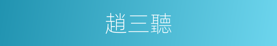 趙三聽的同義詞