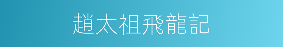 趙太祖飛龍記的同義詞