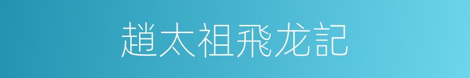 趙太祖飛龙記的同義詞