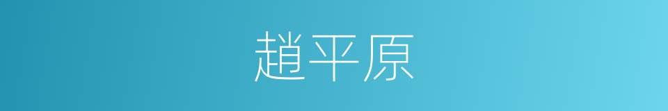 趙平原的意思