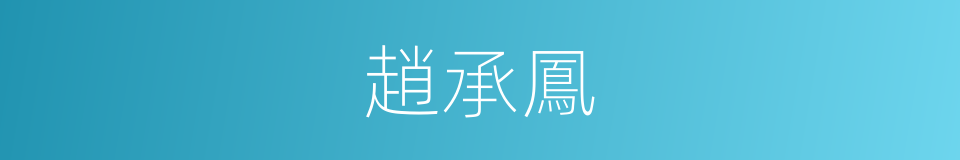 趙承鳳的同義詞