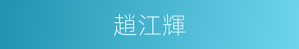 趙江輝的同義詞