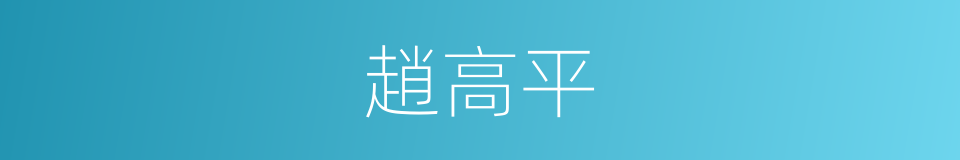 趙高平的同義詞