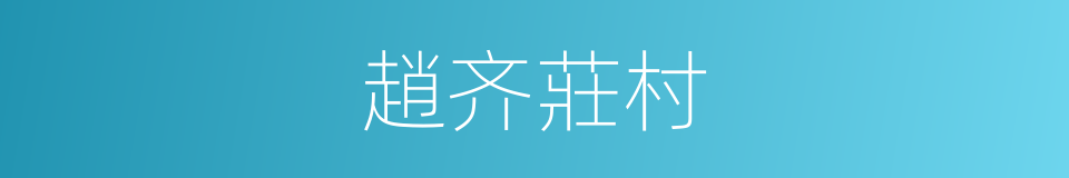 趙齐莊村的同義詞