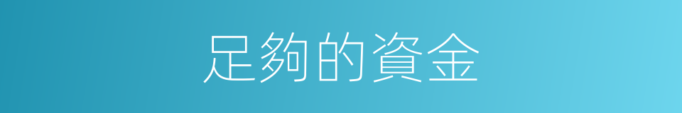 足夠的資金的同義詞
