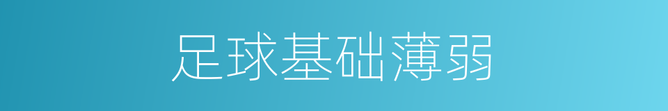 足球基础薄弱的同义词