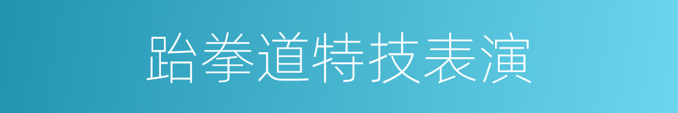 跆拳道特技表演的同义词