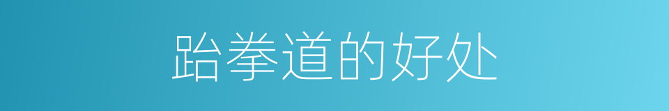 跆拳道的好处的同义词