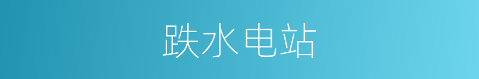 跌水电站的同义词
