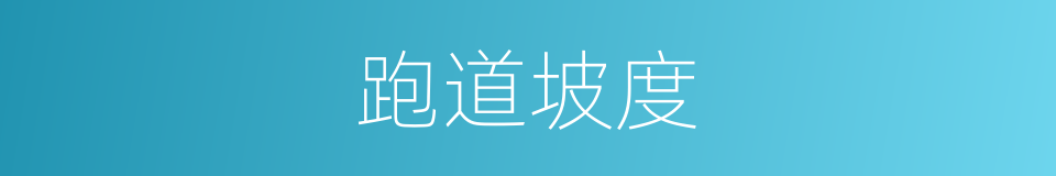 跑道坡度的同义词
