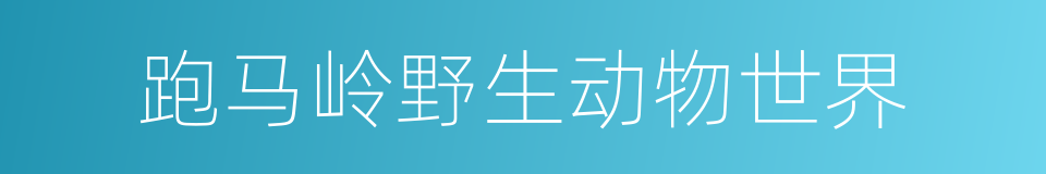 跑马岭野生动物世界的同义词