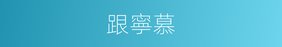 跟寧慕的同義詞