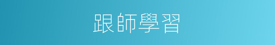 跟師學習的同義詞