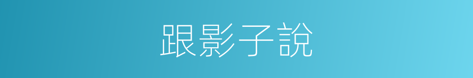 跟影子說的同義詞