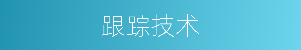 跟踪技术的同义词
