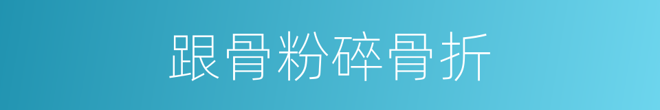 跟骨粉碎骨折的同义词