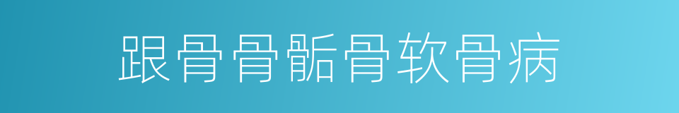 跟骨骨骺骨软骨病的同义词