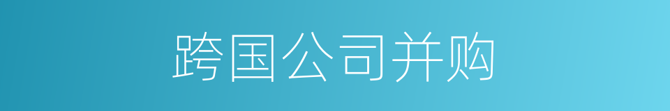 跨国公司并购的同义词