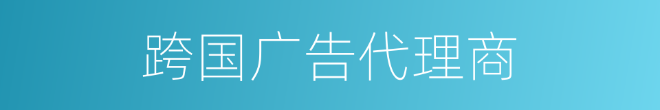 跨国广告代理商的同义词