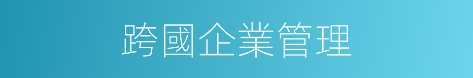 跨國企業管理的同義詞