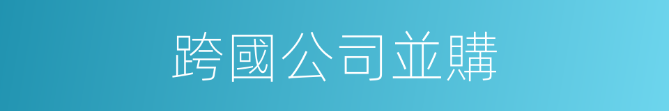 跨國公司並購的同義詞