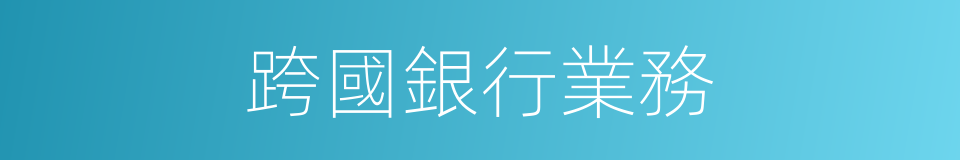 跨國銀行業務的同義詞