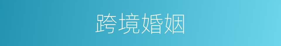 跨境婚姻的同义词