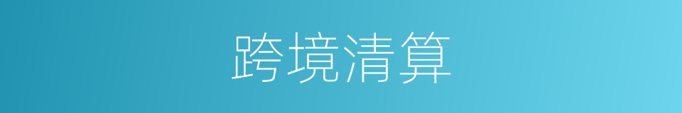 跨境清算的同义词