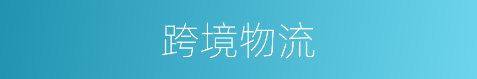 跨境物流的同义词