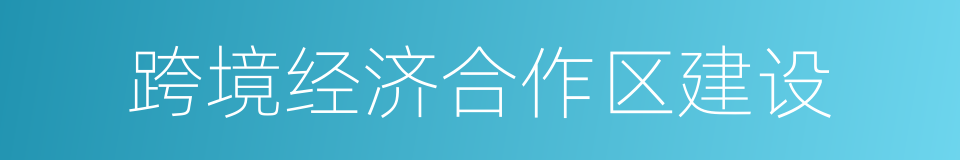 跨境经济合作区建设的同义词