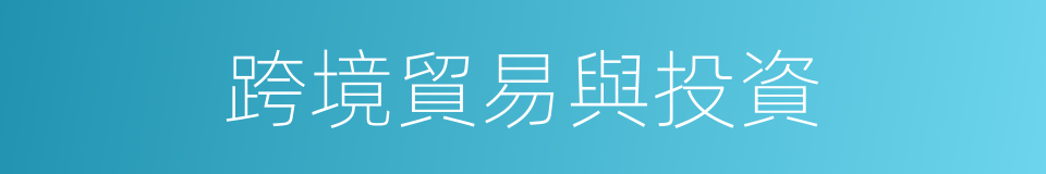 跨境貿易與投資的同義詞