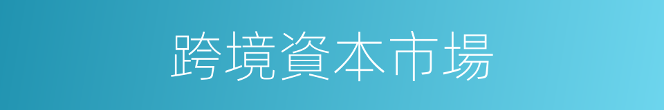 跨境資本市場的同義詞
