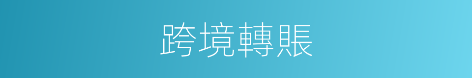 跨境轉賬的同義詞