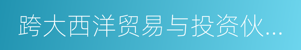 跨大西洋贸易与投资伙伴关系协定的同义词