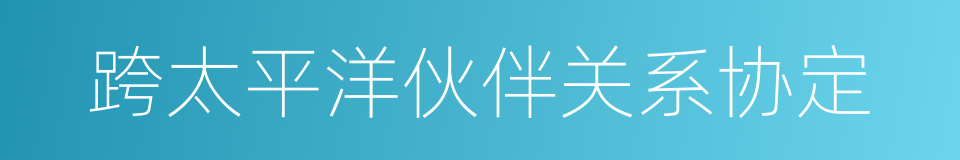 跨太平洋伙伴关系协定的同义词