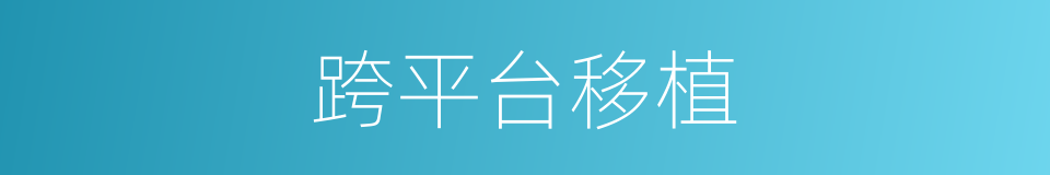 跨平台移植的同义词