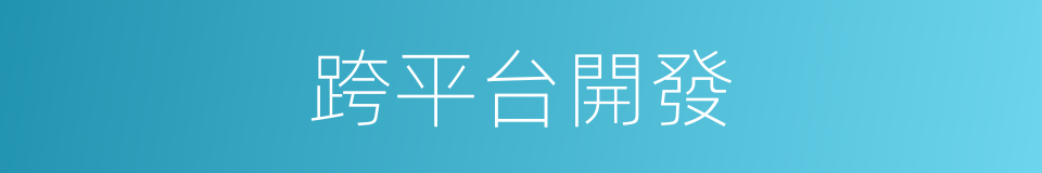 跨平台開發的同義詞