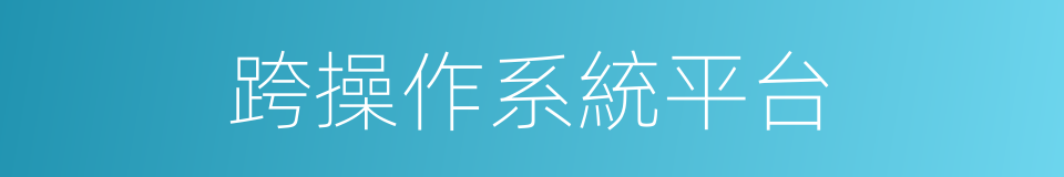 跨操作系統平台的同義詞