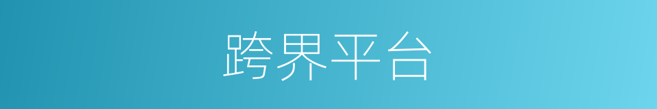 跨界平台的同义词